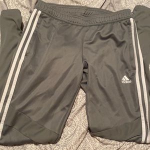 grey adidas pants